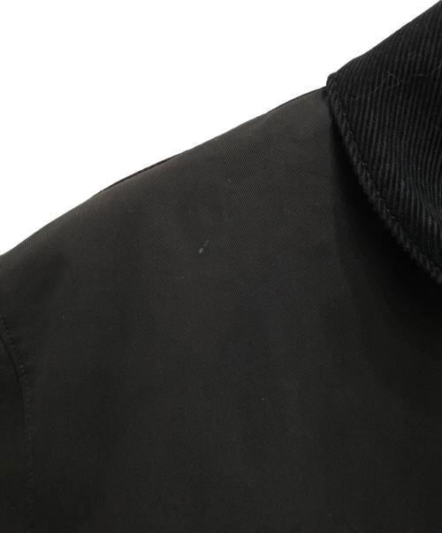 Manual Alphabet（マニュアル アルファベット）Manual Alphabet (マニュアル アルファベット) 襟コーデュロイバルカラーハーフコート ブラック サイズ:2の古着・服飾アイテム