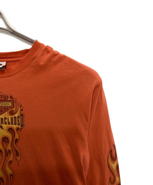 HARLEY-DAVIDSON（ハーレーダビッドソン）HARLEY-DAVIDSON (ハーレーダビッドソン) 長袖カットソー オレンジ サイズ:Lの古着・服飾アイテム
