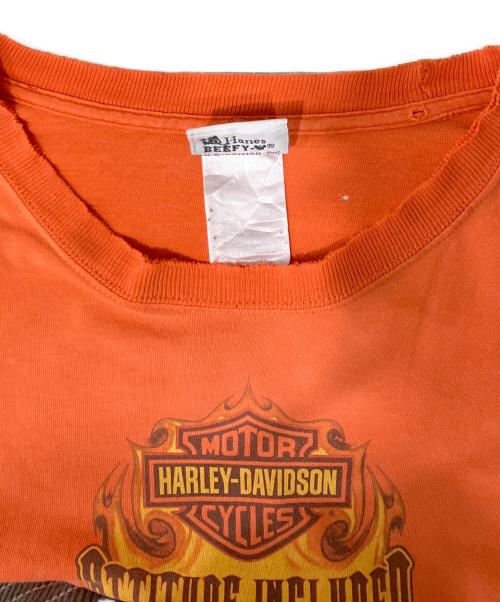 HARLEY-DAVIDSON（ハーレーダビッドソン）HARLEY-DAVIDSON (ハーレーダビッドソン) 長袖カットソー オレンジ サイズ:Lの古着・服飾アイテム