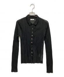 FRAY ID（フレイ アイディー）の古着「シアーリブニットポロ」｜ブラック