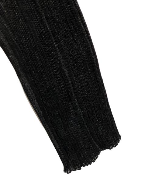 FRAY ID（フレイ アイディー）FRAY ID (フレイ アイディー) シアーリブニットポロ ブラック サイズ:freeの古着・服飾アイテム