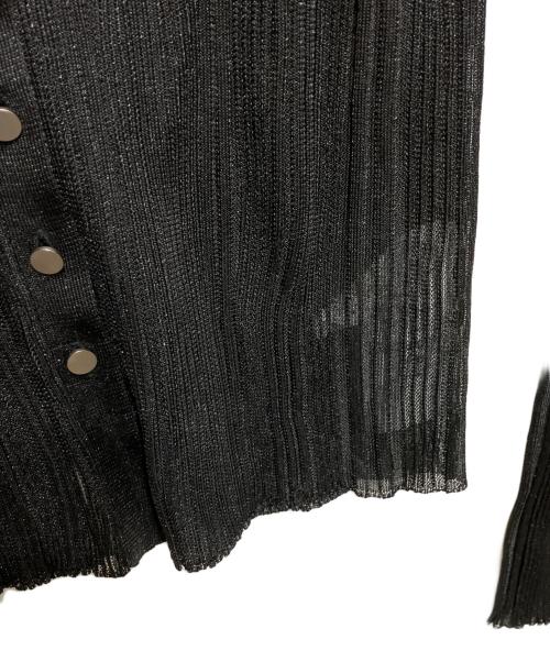 FRAY ID（フレイ アイディー）FRAY ID (フレイ アイディー) シアーリブニットポロ ブラック サイズ:freeの古着・服飾アイテム