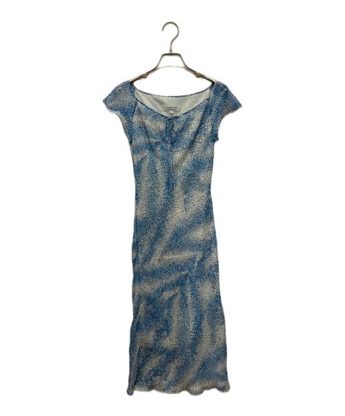 LANVIN COLLECTION（ランバンコレクション）LANVIN COLLECTION (ランバンコレクション) 総柄シルクワンピース ブルー サイズ:36の古着・服飾アイテム