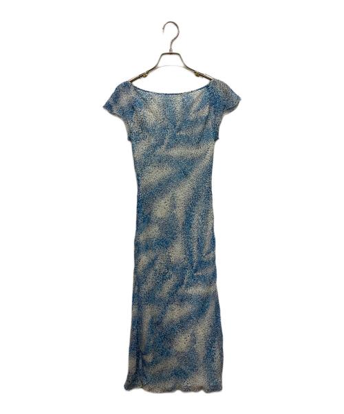 LANVIN COLLECTION（ランバンコレクション）LANVIN COLLECTION (ランバンコレクション) 総柄シルクワンピース ブルー サイズ:36の古着・服飾アイテム