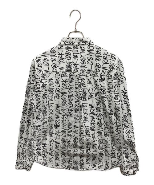stussy（ステューシー）stussy (ステューシー) 総柄プリントシャツ ホワイト サイズ:Mの古着・服飾アイテム