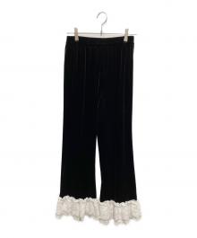 Lily Brown（リリーブラウン）の古着「バリエーションフリルパンツ」｜ブラック