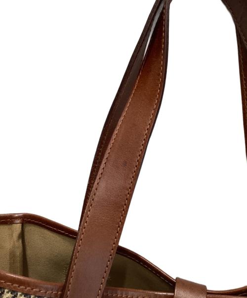 POLO RALPH LAUREN（ポロ・ラルフローレン）POLO RALPH LAUREN (ポロ・ラルフローレン) 千鳥柄トートバッグ ブラウンの古着・服飾アイテム