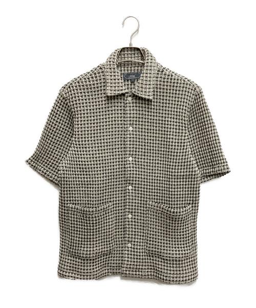 KITH（キス）KITH (キス) Bubble Check Short Sleeve Boxy Collared Overshirt ホワイト×ブラック サイズ:Sの古着・服飾アイテム