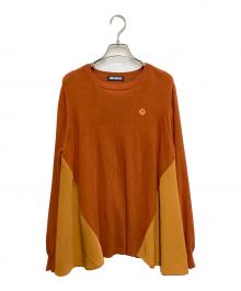 MARY QUANT（マリークヮント）の古着「異素材切替ニット」｜ブラウン