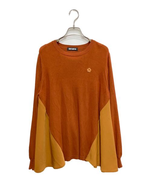 MARY QUANT（マリークヮント）MARY QUANT (マリークヮント) 異素材切替ニット ブラウン サイズ:Mの古着・服飾アイテム