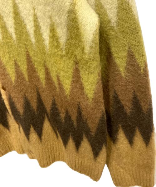Needles（ニードルズ）Needles (ニードルズ) Mohair Cardigan - Zigzag ベージュ サイズ:Lの古着・服飾アイテム