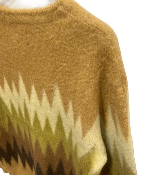Needles（ニードルズ）Needles (ニードルズ) Mohair Cardigan - Zigzag ベージュ サイズ:Lの古着・服飾アイテム