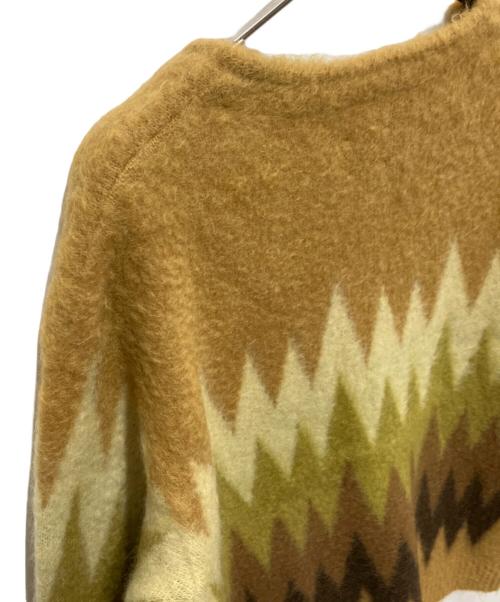 Needles（ニードルズ）Needles (ニードルズ) Mohair Cardigan - Zigzag ベージュ サイズ:Lの古着・服飾アイテム