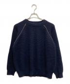Y's for menワイズフォーメン）の古着「ラグランステッチウールニット」｜ネイビー