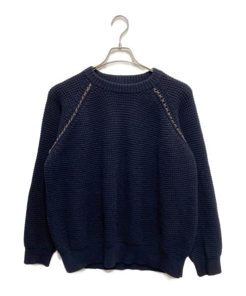 Y's for men（ワイズフォーメン）Y's for men (ワイズフォーメン) ラグランステッチウールニット ネイビー サイズ:3の古着・服飾アイテム