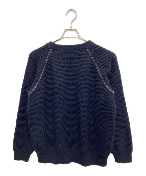 Y's for men（ワイズフォーメン）Y's for men (ワイズフォーメン) ラグランステッチウールニット ネイビー サイズ:3の古着・服飾アイテム