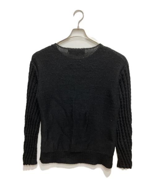 MASAKI MATSUSHIMA HOMME（マサキマツシマオム）MASAKI MATSUSHIMA HOMME (マサキマツシマオム) 袖ケーブル切替ニット ブラック サイズ:2の古着・服飾アイテム