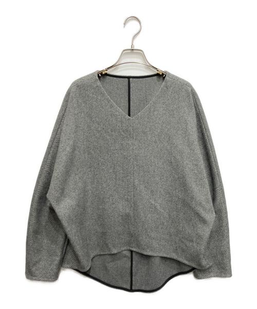 THREE DOTS（スリードッツ）THREE DOTS (スリードッツ) ウーリージャージー コクーンプルオーバー グレー サイズ:Sの古着・服飾アイテム
