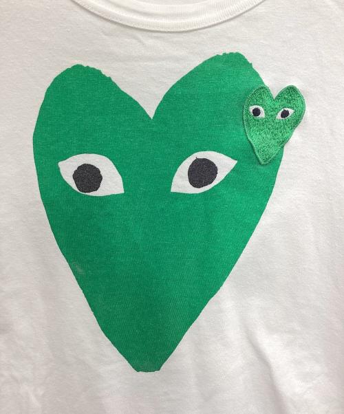 PLAY COMME des GARCONS（プレイコムデギャルソン）PLAY COMME des GARCONS (プレイコムデギャルソン) ハートプリントTシャツ ホワイト サイズ:XLの古着・服飾アイテム