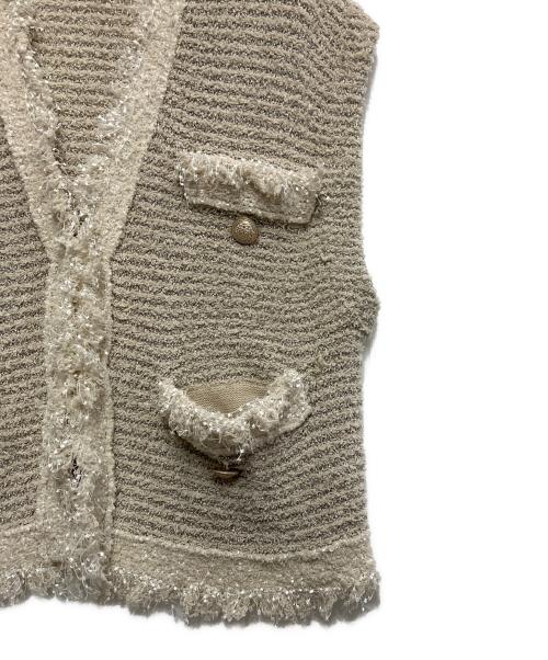 VERMEIL par iena（ヴェルメイユ パー イエナ）VERMEIL par iena (ヴェルメイユ パー イエナ) COブークレニットジャガードベスト ベージュ サイズ:Freeの古着・服飾アイテム