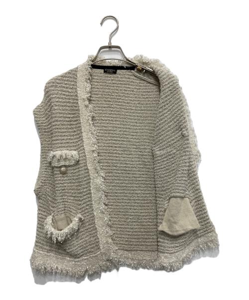 VERMEIL par iena（ヴェルメイユ パー イエナ）VERMEIL par iena (ヴェルメイユ パー イエナ) COブークレニットジャガードベスト ベージュ サイズ:Freeの古着・服飾アイテム