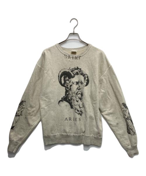 SAINT MICHAEL（セントマイケル）SAINT MICHAEL (セントマイケル) ARIES (アリーズ) ARS CRW SWT/MR ARIES グレー サイズ:Lの古着・服飾アイテム