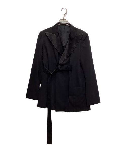 Y's（ワイズ）Y's (ワイズ) ベルテッド ピークドラペルジャケット ブラック サイズ:3の古着・服飾アイテム