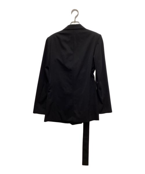 Y's（ワイズ）Y's (ワイズ) ベルテッド ピークドラペルジャケット ブラック サイズ:3の古着・服飾アイテム