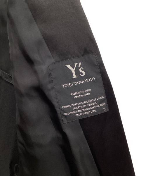 Y's（ワイズ）Y's (ワイズ) ベルテッド ピークドラペルジャケット ブラック サイズ:3の古着・服飾アイテム