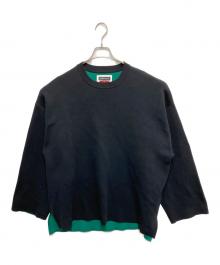 MAISON SPECIAL（メゾンスペシャル）の古着「ダブルフェイスプライムオーバークルークルーネックスウェット」｜ブラック