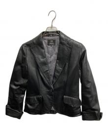 23区（ニジュウサンク）の古着「ラムレザーテーラードジャケット」｜ブラック