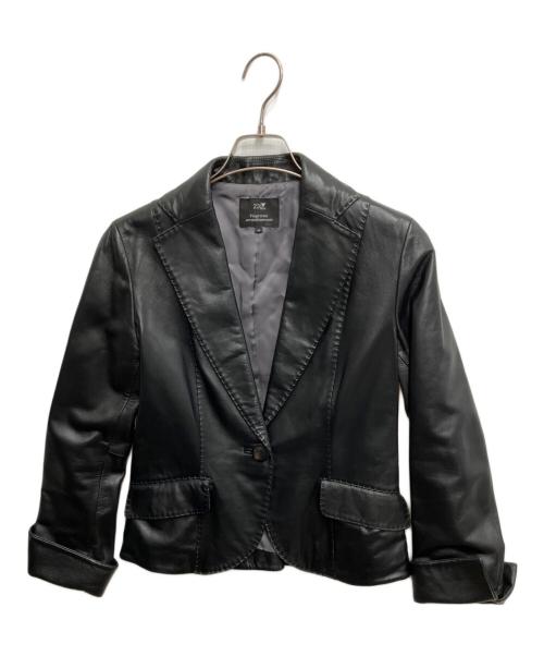 23区（ニジュウサンク）23区 (ニジュウサンク) ラムレザーテーラードジャケット ブラック サイズ:40の古着・服飾アイテム