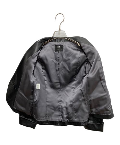 23区（ニジュウサンク）23区 (ニジュウサンク) ラムレザーテーラードジャケット ブラック サイズ:40の古着・服飾アイテム