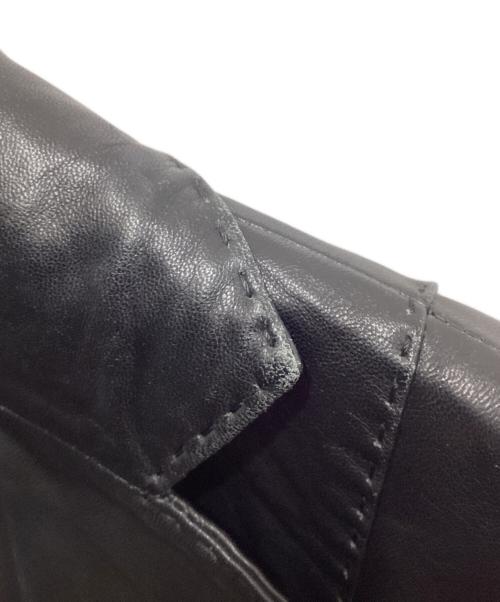 23区（ニジュウサンク）23区 (ニジュウサンク) ラムレザーテーラードジャケット ブラック サイズ:40の古着・服飾アイテム