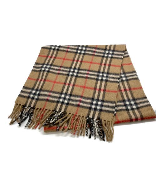 Burberry's（バーバリーズ）Burberry's (バーバリーズ) カシミヤノバチェックマフラー ブラウンの古着・服飾アイテム