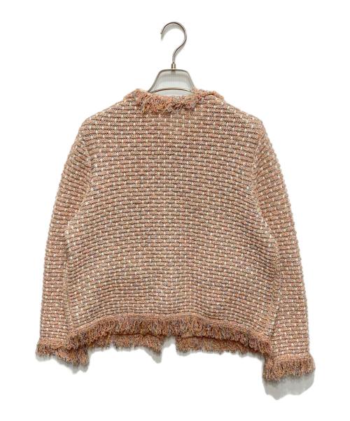 allureville（アルアバイル）allureville (アルアバイル) ミックスツイードニットジャケット ピンク サイズ:2の古着・服飾アイテム