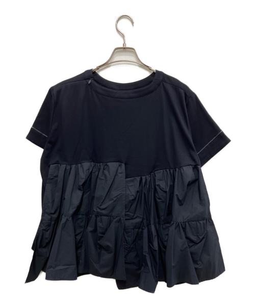 Rumche（ラムシェ）Rumche (ラムシェ) バックティアードフリルブラウス ネイビー サイズ:Sの古着・服飾アイテム