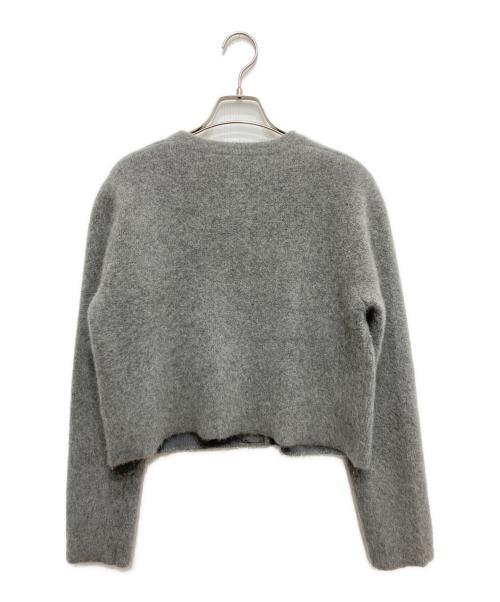 anuans（アニュアンス）anuans (アニュアンス) ラクーンブレンドノーカラーニットジャケット グレー サイズ:freeの古着・服飾アイテム