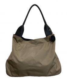 lahella（ラヘラ）の古着「レザーナイロン切替トートバッグ」｜ブルー