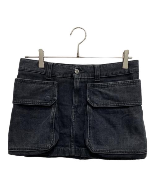 DIESEL（ディーゼル）DIESEL (ディーゼル) DE-TONデニムカーゴミニスカート ブラック サイズ:24の古着・服飾アイテム