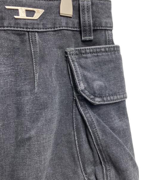 DIESEL（ディーゼル）DIESEL (ディーゼル) DE-TONデニムカーゴミニスカート ブラック サイズ:24の古着・服飾アイテム