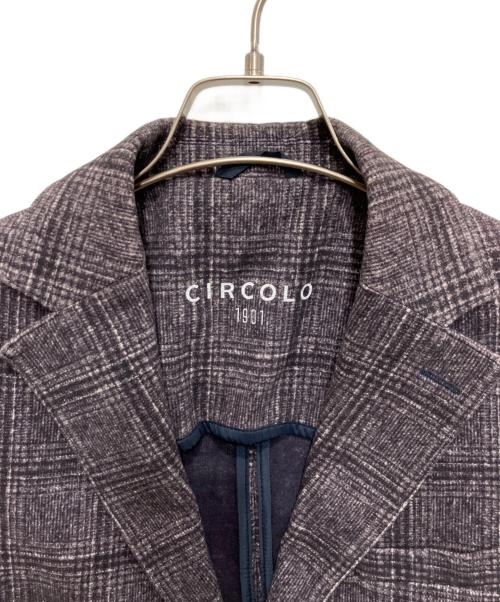 CIRCOLO 1901（チルコロ1901）CIRCOLO 1901 (チルコロ1901) チェックプリント ジャージジャケット グレー サイズ:46の古着・服飾アイテム