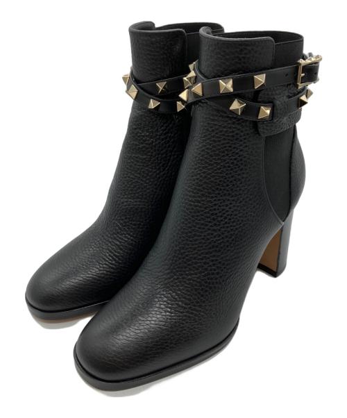 VALENTINO GARAVANI（ヴァレンティノ・ガラヴァーニ）VALENTINO GARAVANI (ヴァレンティノ・ガラヴァーニ) ロックスタッズ サイドゴアブーツ ブラック サイズ:36の古着・服飾アイテム