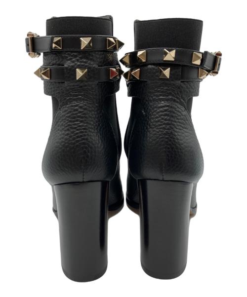 VALENTINO GARAVANI（ヴァレンティノ・ガラヴァーニ）VALENTINO GARAVANI (ヴァレンティノ・ガラヴァーニ) ロックスタッズ サイドゴアブーツ ブラック サイズ:36の古着・服飾アイテム