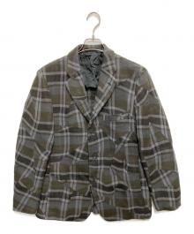 ISSEY MIYAKE MEN（イッセイミヤケメン）の古着「変形チェックウールテーラードジャケット」｜グレー