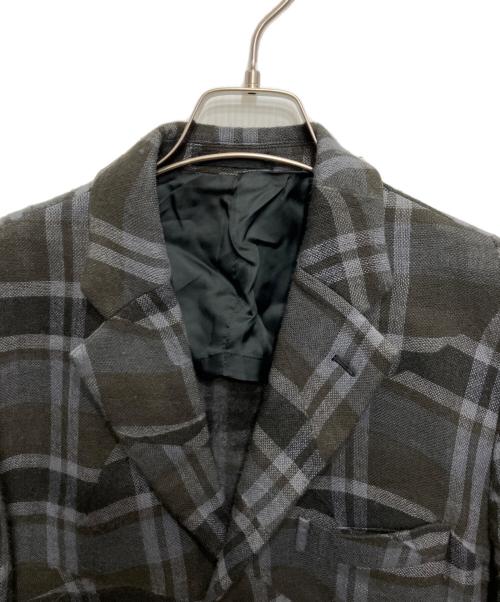 ISSEY MIYAKE MEN（イッセイミヤケメン）ISSEY MIYAKE MEN (イッセイミヤケメン) 変形チェックウールテーラードジャケット グレー サイズ:2の古着・服飾アイテム