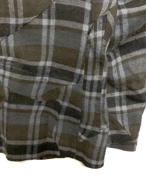 ISSEY MIYAKE MEN（イッセイミヤケメン）ISSEY MIYAKE MEN (イッセイミヤケメン) 変形チェックウールテーラードジャケット グレー サイズ:2の古着・服飾アイテム