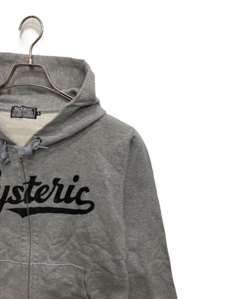 Hysteric Glamour（ヒステリックグラマー）Hysteric Glamour (ヒステリックグラマー) TEAM LOGOジップパーカー グレー サイズ:Sの古着・服飾アイテム