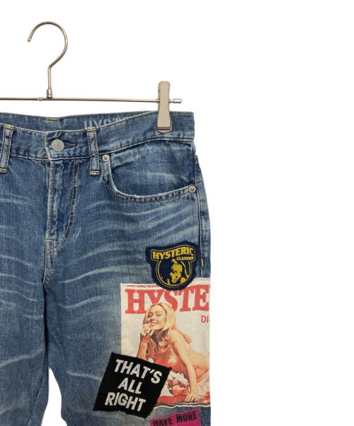 Hysteric Glamour（ヒステリックグラマー）Hysteric Glamour (ヒステリックグラマー) COVER-GIRL テーパードデニムパンツ ブルー サイズ:W29の古着・服飾アイテム
