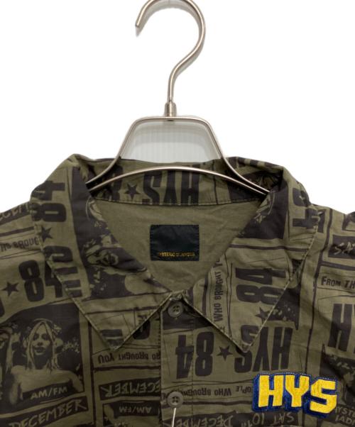 Hysteric Glamour（ヒステリックグラマー）Hysteric Glamour (ヒステリックグラマー) HYSアップリケ ミリタリーロングシャツワンピース グリーン×ブラック サイズ:FREE 未使用品の古着・服飾アイテム